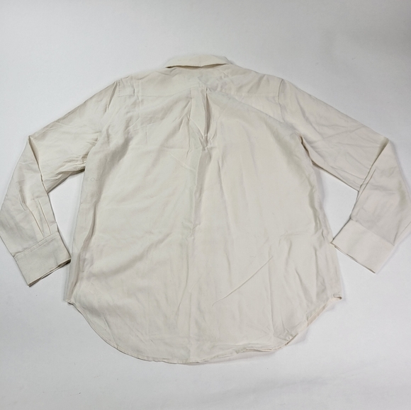 Everlane Ivory Clean Silk Oversized Shirt sz 2 - Picture 5 of 6